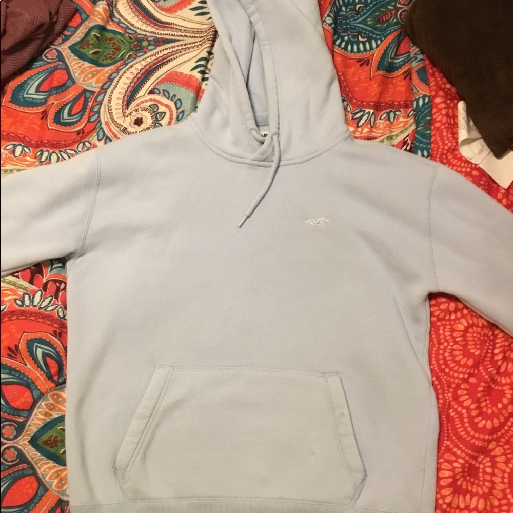Hollister hoodie in baby blue